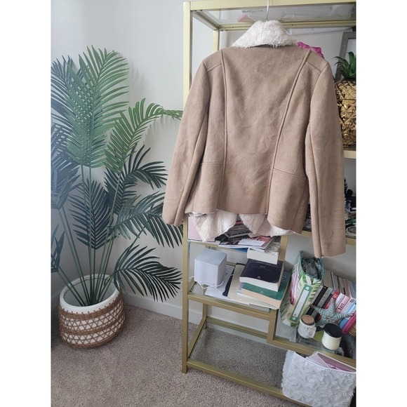 COPY - Faux Fur / Suede Brown Tan Jacket / Fall Winter Coat - Picture 2 of 6